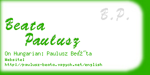 beata paulusz business card